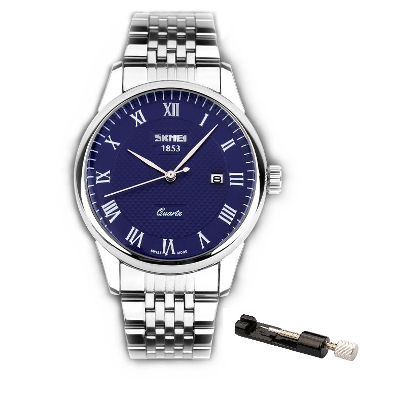 JewelryWe Horloges heren roestvrij staal herenhorloge: luxe datum kalender 30 m waterdicht analoog kwarts polshorloge mannen roestvrij stalen armband horloge met ronde wijzerplaat en lichtgevende