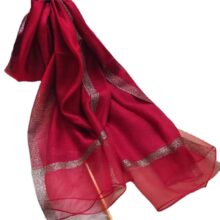 Sjaal Dames - Zijde Blend - Omslagdoek - Rood