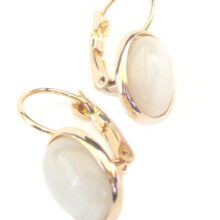 Vintage Oorbellen - Oorringen - Cat's Eye Edelsteen