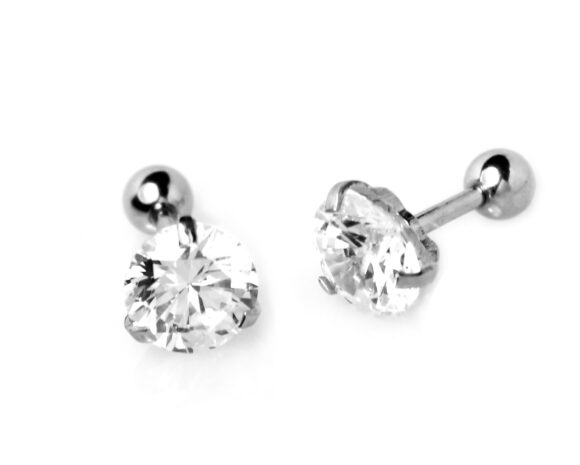 Zirkonia Stud Oorbellen - Edelstaal - Black