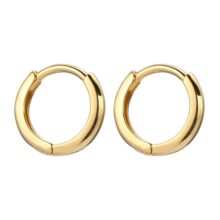 Zilveren Oorringen - Ronde Buis - Verguld - 10mm