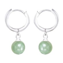 Zilveren Oorringen - Oorbellen Jade - 12mm