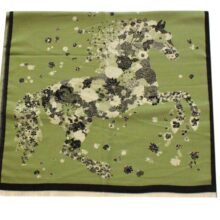 Sjaal Dames - Bloemen - Paarden - Groen
