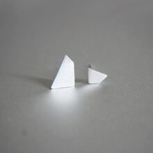 Oorknopjes Zilver - Gebroken Spiegel Design - Zilveren Oorbellen