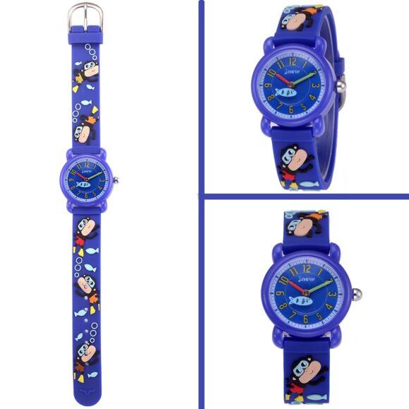 Kinderhorloge Aapjes - 3D Watch - Donkerblauw