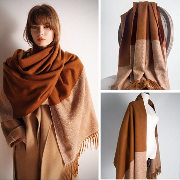 Zetieny Sjaalwikkel Met Gekruiste Voorkant - Warme Gebreide Poncho Cape Voor Winter & Avond