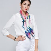 Zijden Twill Sjaal - Bloemenprint - Dames Sjaal