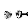 Zirkonia Stud Oorbellen - Edelstaal - Black