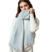 Wolmix Sjaal - Dames Sjaal - 190cm - Lichtblauw