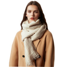 Wolmix Sjaal - Dames Sjaal - 190cm - Gebroken Wit