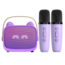 Karaoke Set - 2 Microfoons - Draagbaar - Bluetooth - Telefoonhouder - Paars