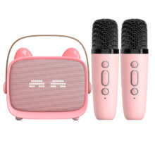 Karaoke Set - 2 Microfoons - Draagbaar - Bluetooth - Telefoonhouder - Roze