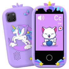 Speelgoed Telefoon - Kindertelefoon - Camera - Video - Spelletjes - Unicorn - Paars