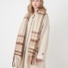 Wintersjaal Dames - Omslagdoek - Geruite Sjaal - Bruin/Wit
