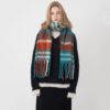 Wintersjaal Dames - Omslagdoek - Geruite Sjaal - Turquoise