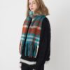 Wintersjaal Dames - Omslagdoek - Geruite Sjaal - Turquoise