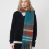 Wintersjaal Dames - Omslagdoek - Geruite Sjaal - Turquoise