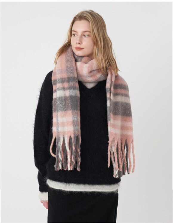 Wintersjaal Dames - Omslagdoek - Dames Sjaal - Roze