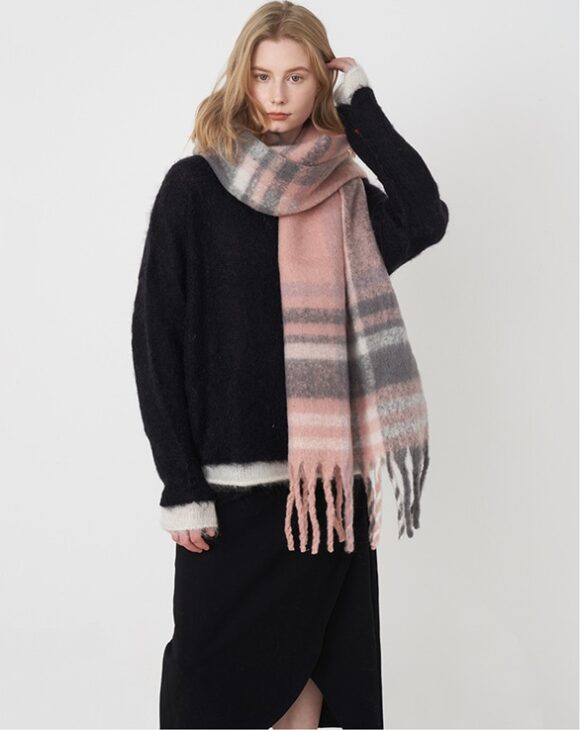 Wintersjaal Dames - Omslagdoek - Dames Sjaal - Roze