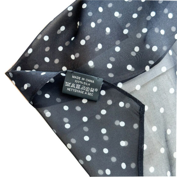 Zijden Sjaaltje - Halsdoek Dames - Zijde - Stippen - Zwart Zijden Sjaaltje - Halsdoek Dames - Zijde - Stippen - Zwart