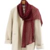 Zijden Sjaaltje - Halsdoek Dames - Zijde - Stippen - Rood