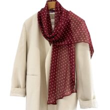 Zijden Sjaaltje - Halsdoek Dames - Zijde - Stippen - Rood