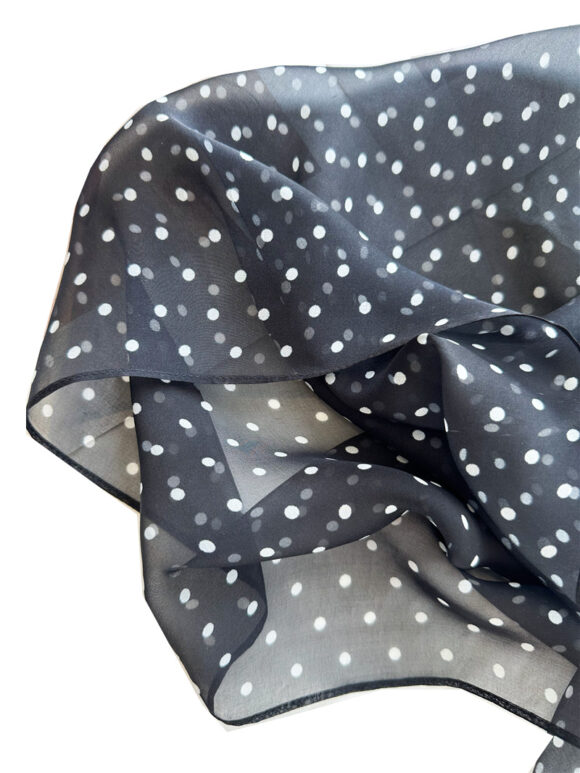 Zijden Sjaaltje - Halsdoek Dames - Zijde - Stippen - Zwart Zijden Sjaaltje - Halsdoek Dames - Zijde - Stippen - Zwart