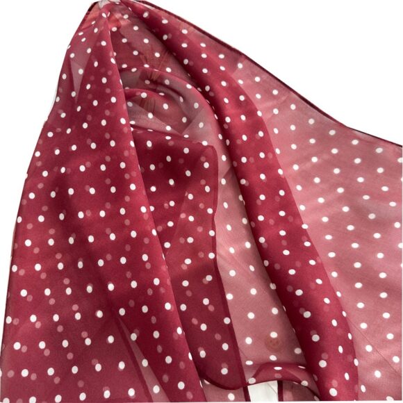 Zijden Sjaaltje - Halsdoek Dames - Zijde - Stippen - Rood Zijden Sjaaltje - Halsdoek Dames - Zijde - Stippen - Rood