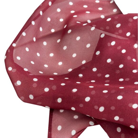Zijden Sjaaltje - Halsdoek Dames - Zijde - Stippen - Rood Zijden Sjaaltje - Halsdoek Dames - Zijde - Stippen - Rood