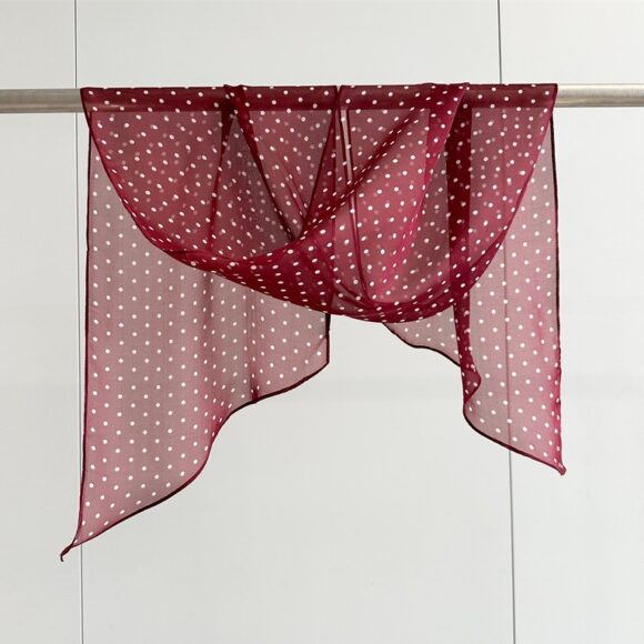 Zijden Sjaaltje - Halsdoek Dames - Zijde - Stippen - Rood Zijden Sjaaltje - Halsdoek Dames - Zijde - Stippen - Rood
