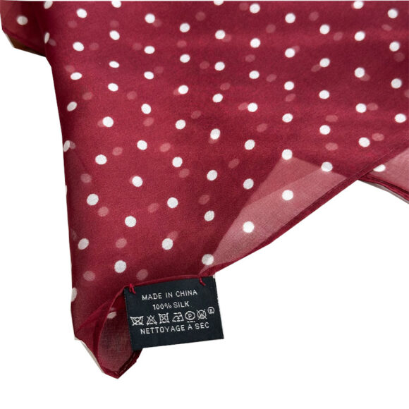 Zijden Sjaaltje - Halsdoek Dames - Zijde - Stippen - Rood Zijden Sjaaltje - Halsdoek Dames - Zijde - Stippen - Rood