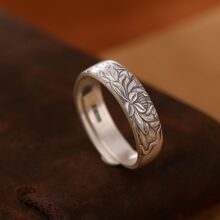 Zilveren Ring Dames - Lotus Ring - Verstelbare Ring