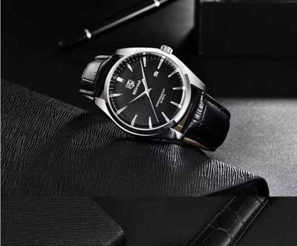 Horloge Heren - Leren Band - Herenhorloge - Zwart