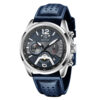 Horloge Heren - Leren Band - Chronograaf - Blauw