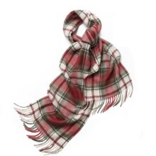 Wollen Sjaal Heren - Sjaal Heren - Geruite Sjaal - Rood/Wit