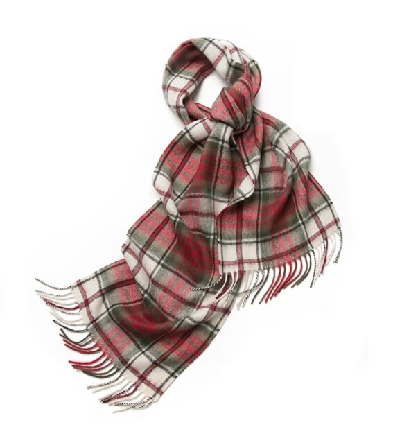 Wollen Sjaal Heren - Sjaal Heren - Geruite Sjaal - Rood/Wit