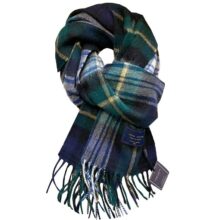 Wollen Sjaal Heren - Sjaal Heren - Geruite Sjaal - Groen/Zwart