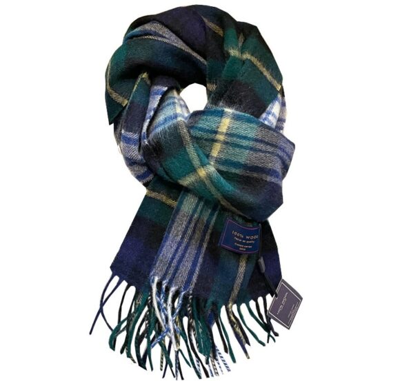 Wollen Sjaal Heren - Sjaal Heren - Geruite Sjaal - Groen/Zwart