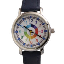 Kinderhorloge - Horloge Kind - Regenboog - Leren Klokkijken - Blauw Kinderhorloge - Horloge Kind - Regenboog - Leren Klokkijken - Blauw