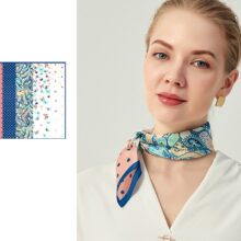 silk scarf small 1 (2) Zijden Sjaal - Halsdoek Zijde - Gemengde Print - Sjaal Dames - 52 x 52 cm