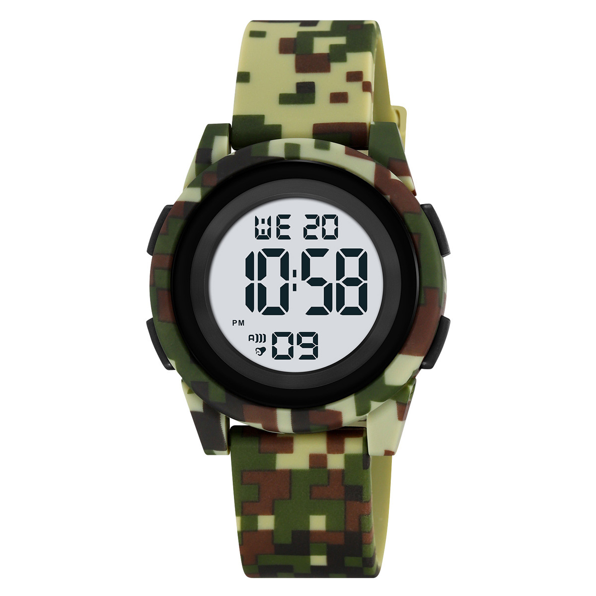 Kinderhorloge – Stopwatch – Alarm – Backlight – Legergroen
