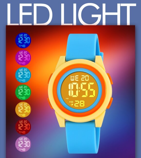 Kinderhorloge - Stopwatch - Alarm - Backlight - Blauw/Geel