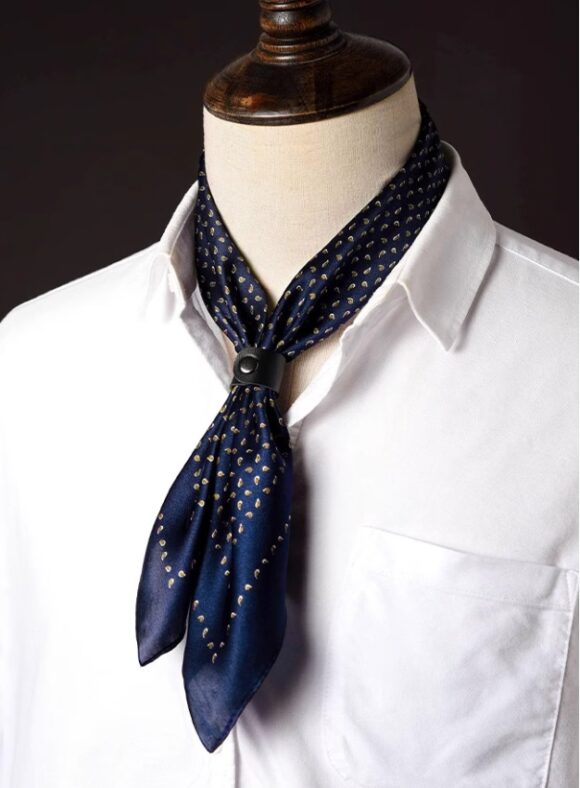 Stropdassjaal Zijde - Ascot - Heren - Zijden Sjaal - Blauw - 53 x 53cm