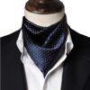 Stropdassjaal Zijde - Ascot - Heren - Zijden Sjaal - Blauw - 53 x 53cm