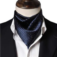 Stropdassjaal Zijde - Ascot - Heren - Zijden Sjaal - Blauw - 53 x 53cm