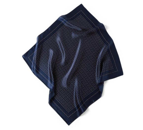 Stropdassjaal Zijde - Ascot - Heren - Zijden Sjaal - Blauw - 53 x 53cm