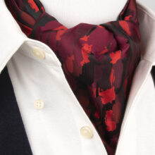 Stropdassjaal - Sjaal Heren - Ascot - Rood/Zwart