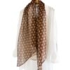 Zijden Sjaaltje - Halsdoek Dames - Zijde - Stippen - Bruin Zijden Sjaaltje - Halsdoek Dames - Zijde - Stippen - Bruin