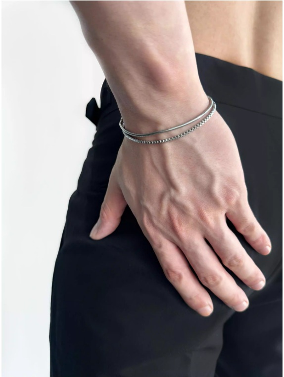 Armband Heren - Dubbele Armband - Armband Staal
