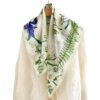 Zijden Sjaal – Halsdoek – Bloemen Vogels – Sjaal Dames - 65 x 65cm